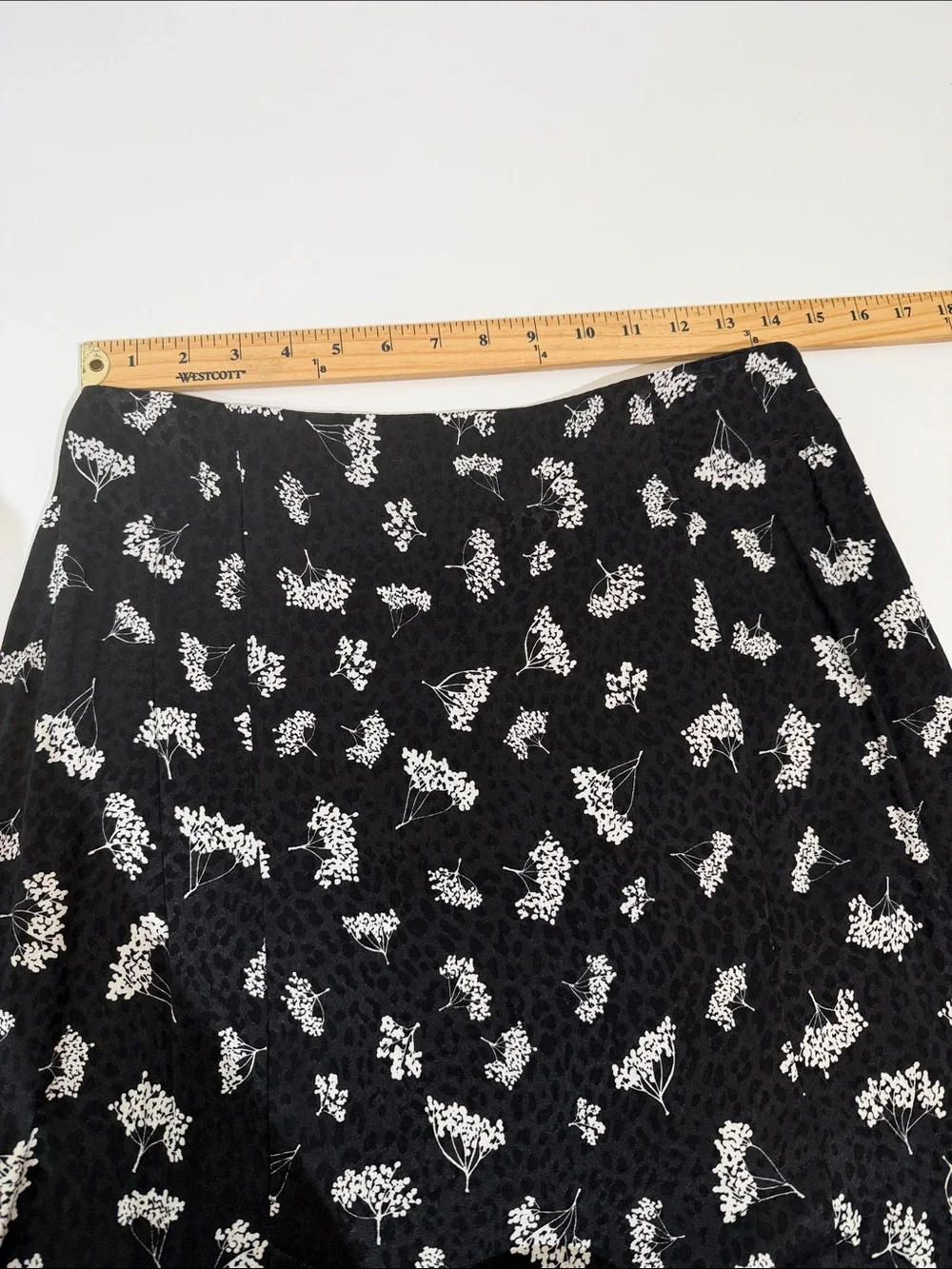 NWT Maje Midi Skirt Black Floral Print Size 40 US 12